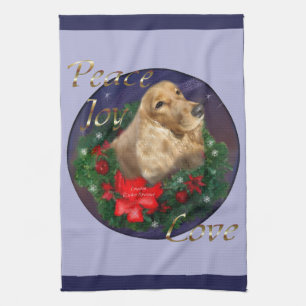 English Cocker Spaniel Christmas Kitchen Towel