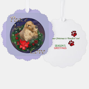 English Cocker Spaniel Christmas Ornament Card
