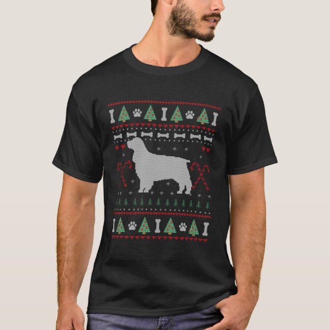 English Cocker Spaniel Christmas Ugly Sweater Dog  (Front)