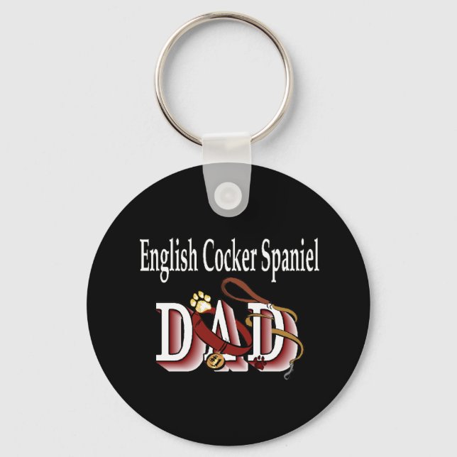 English Cocker Spaniel DAD Keychain (Front)