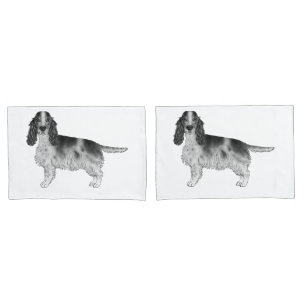 English Cocker Spaniel Design In Black And White Pillowcase