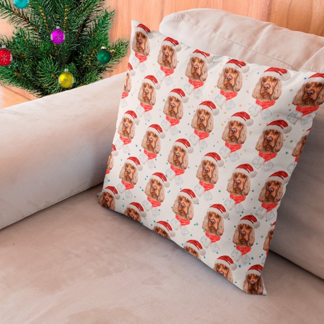 English Cocker Spaniel Dog Breed Christmas Throw Pillow (Creator Uploaded)