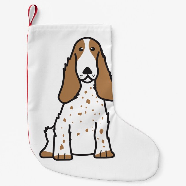 English Cocker Spaniel Dog Cartoon Small Christmas Stocking (Front)