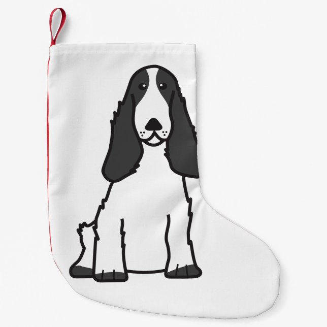 English Cocker Spaniel Dog Cartoon Small Christmas Stocking (Front)