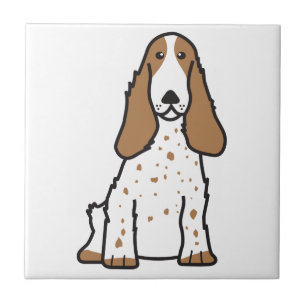 English Cocker Spaniel Dog Cartoon Tile