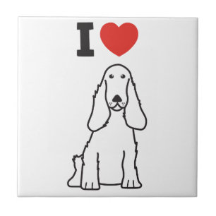 English Cocker Spaniel Dog Cartoon Tile