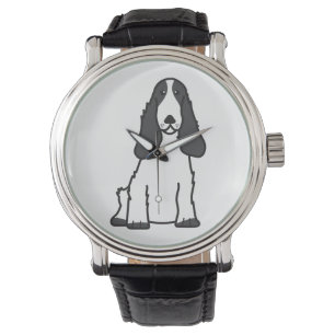 English Cocker Spaniel Dog Cartoon Watch