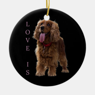 English Cocker Spaniel Dog Mom Dad Love Pet Puppy Ceramic Ornament