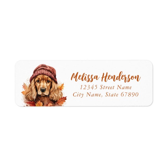 English Cocker Spaniel Dog Return Address Labels (Front)