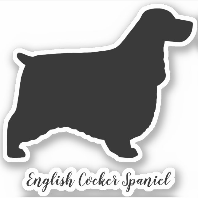 English Cocker Spaniel Dog Silhouette Vinyl (Front)