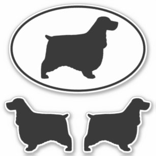 English Cocker Spaniel Dog Silhouettes Sticker Set