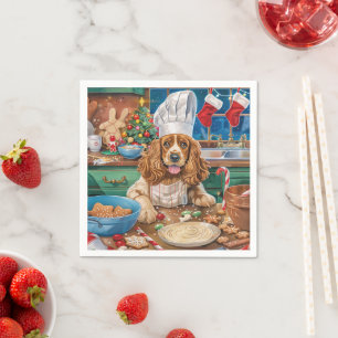 English Cocker Spaniel Holiday Baking: Christmas Napkin