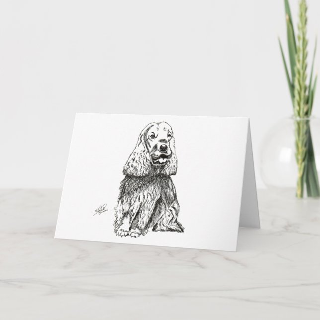 English Cocker Spaniel Holiday Card (Front)