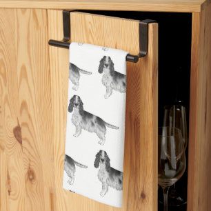 English Cocker Spaniel In Black And White Pattern Kitchen Towel