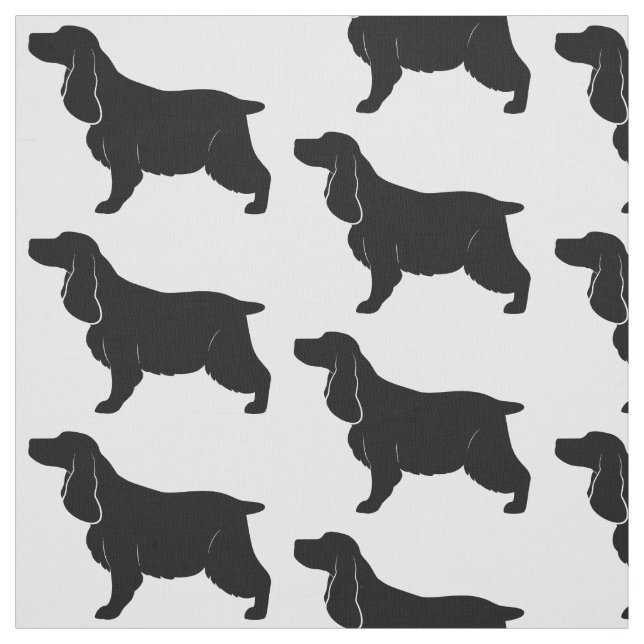 English Cocker Spaniel in Silhouette Fabric (Swatch)