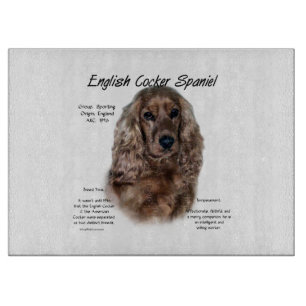 English Cocker Spaniel (liver) History Design Cutting Board