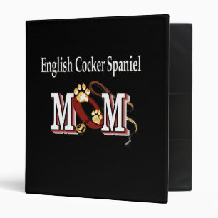 English Cocker Spaniel Mom Gifts Binder