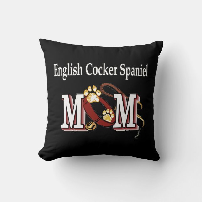 English Cocker Spaniel Mom Throw Pillow (Front)