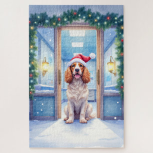 English Cocker Spaniel Nurse Station Santa Hat Jigsaw Puzzle
