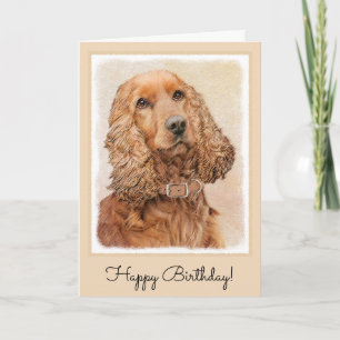 English Cocker Spaniel Painting Card