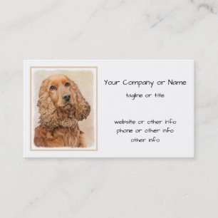 English Cocker Spaniel Painting - Original Dog Art Business Card