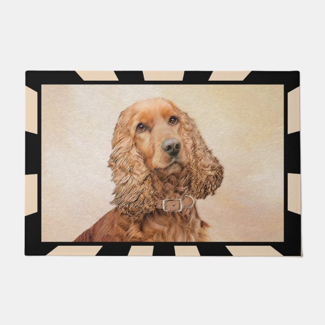 English Cocker Spaniel Painting - Original Dog Art Doormat (Front)