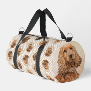 English Cocker Spaniel Painting Original Dog Art Duffle Bag