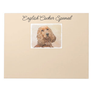 English Cocker Spaniel Painting - Original Dog Art Notepad