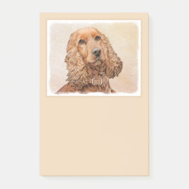 English Cocker Spaniel Painting - Original Dog Art Post-it Notes (Front)