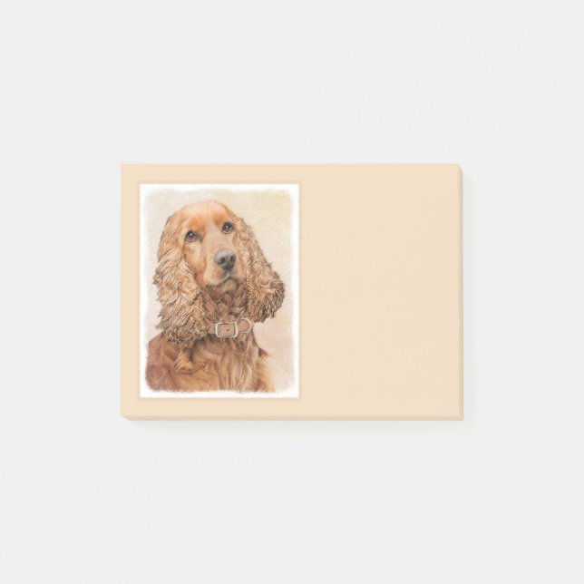 English Cocker Spaniel Painting - Original Dog Art Post-it Notes (Front)