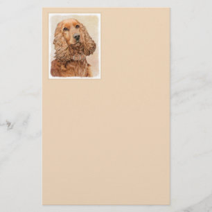 English Cocker Spaniel Painting - Original Dog Art Stationery