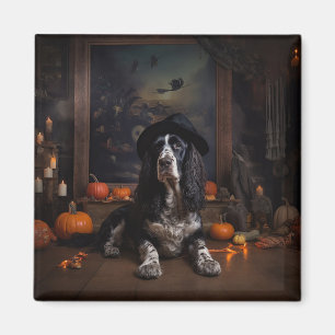 English Cocker Spaniel Pumpkins Halloween Scary  Magnet