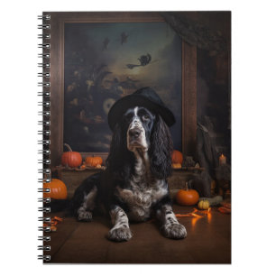English Cocker Spaniel Pumpkins Halloween Scary Notebook