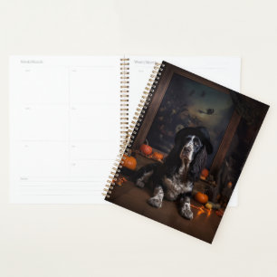 English Cocker Spaniel Pumpkins Halloween Scary Planner