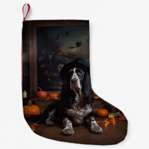English Cocker Spaniel Pumpkins Halloween Scary  Small Christmas Stocking