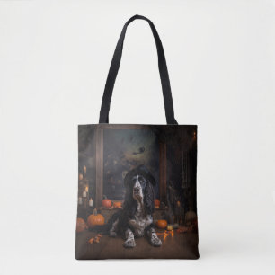 English Cocker Spaniel Pumpkins Halloween Scary  Tote Bag