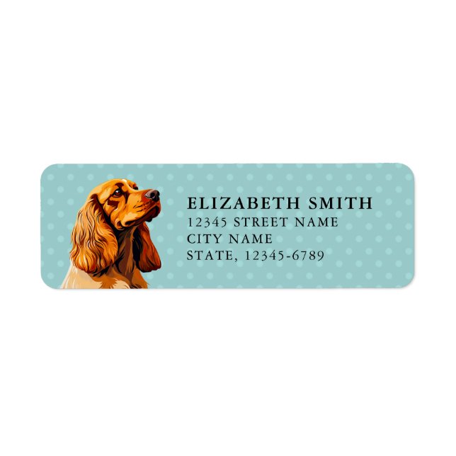 English Cocker Spaniel Return Address Label (Front)