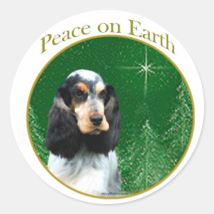 English Cocker Spaniel (roan) Peace Classic Round Sticker