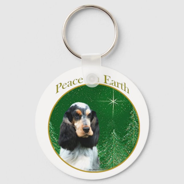 English Cocker Spaniel (roan) Peace Keychain (Front)