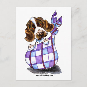 English Cocker Spaniel Sack Puppy Postcard