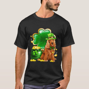English Cocker Spaniel Shamrock Irish Saint St Pat T-Shirt