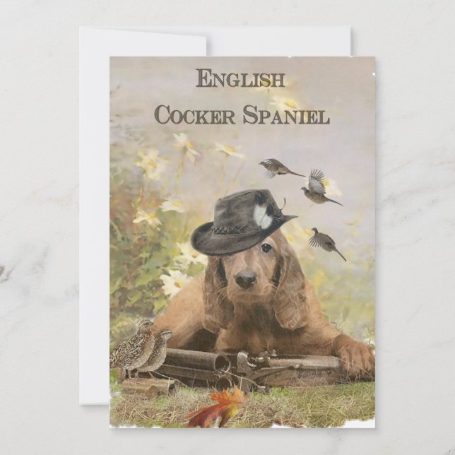 English Cocker Spaniel    Thank You Card (Back)