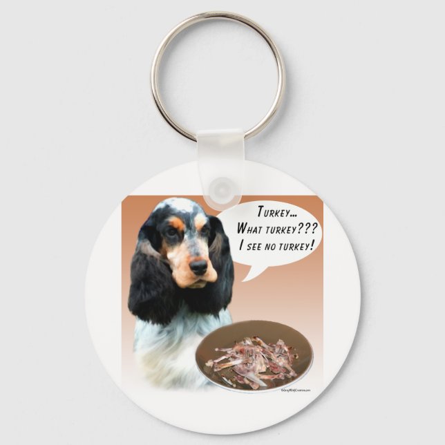 English Cocker Spaniel Turkey Keychain (Front)