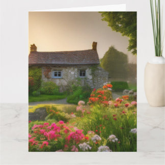 ENGLISH COTTAGE BLANK GREETING CARD