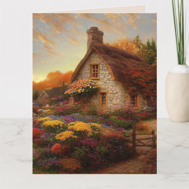 ENGLISH COTTAGE FLORAL GARDEN ART BIRTHDAY CARDS (Front)