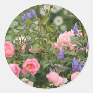 English Cottage Garden Classic Round Sticker