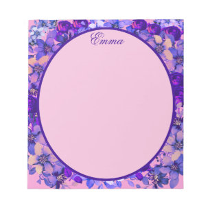 English Cottage Garden Vibrant Floral  Notepad