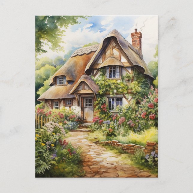 English Cottage Postcard (Front)
