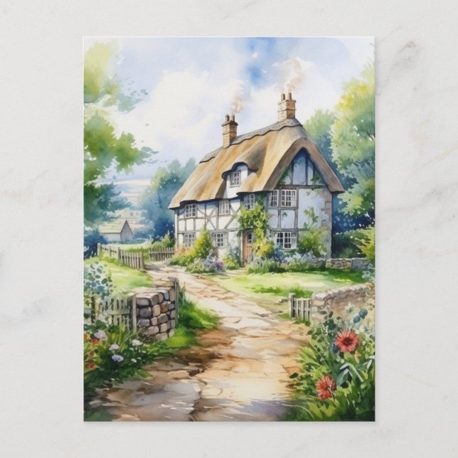 English Cottage Postcard (Front)
