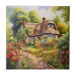 English Cottage Tile<br><div class="desc">A Watercolour English cottage with garden</div>